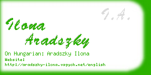 ilona aradszky business card